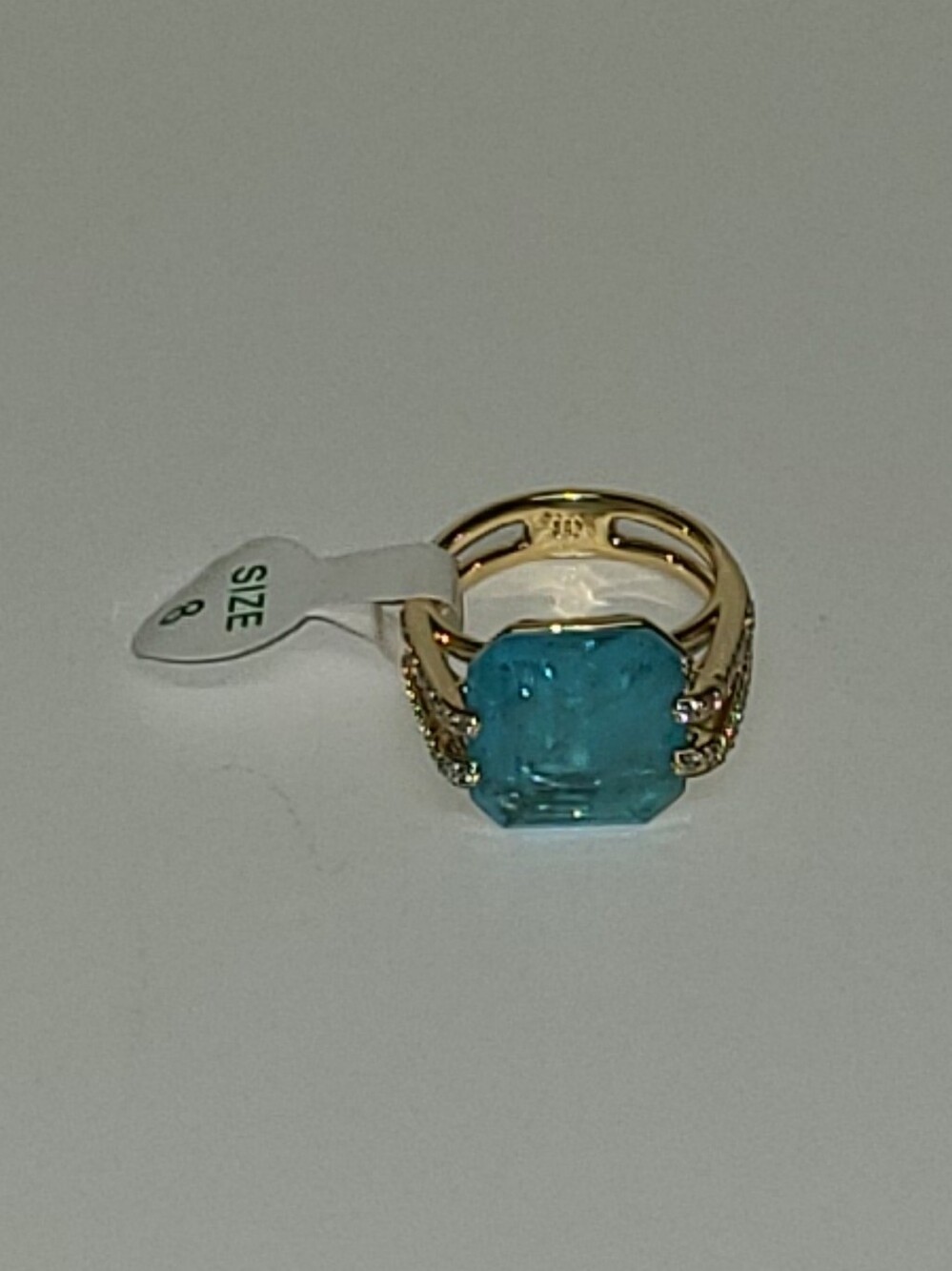 Bomb Party Ocean Blue Quartz Ring Size 8 NEW